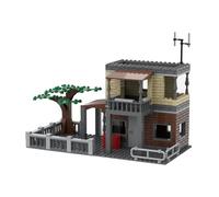 Jeamoc Base Militaire Batiment WW2 Jeu de Construction, 349 Pièces, WW2 Scène Bâtiment Militaire Maison Militaire Block de Construction, Compatible avec Lego WW2
