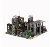 Jeamoc Base Militaire Batiment ww2 Jeu de Construction, WW2 Scène Bâtiment Militaire Maison Militaire Block de Construction, Compatible avec WW2