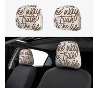 Jean 14:6 Je suis Le Chemin, la vérité et la Vie, 2 pièces, Housse de Protection pour appuie-tête de siège de Voiture, Broderie personnalisée, Douce et Respirante, Accessoires Automobiles