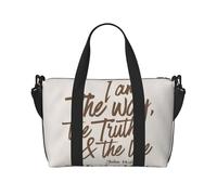 Jean 14:6 Je suis le chemin, la vérité et la vie. Sac de voyage pliable avec de multiples poches, résistant, idéal pour les week-ends, le camping, la randonnée et les voyages d'affaires. Parfait pou
