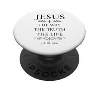 Jean 14:6 Jésus The Way Truth Life Verse Bible Écriture Dieu PopSockets PopGrip Adhésif