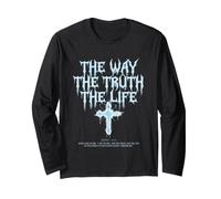 Jean 14:6 T-Shirt Christianisme Bible Versets Foi Foi Église Manche Longue