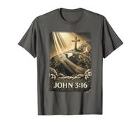 Jean 3:16 Croix d'amour de Dieu Art chrétien T-Shirt