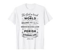 Jean 3:16 Vie éternelle Écriture chrétienne Foi Verse de la Bible T-Shirt