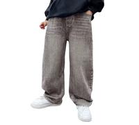 Jean Ample à Taille élastique pour garçon, Pantalon en Denim à Jambes Larges Style Vintage Y2K, Coupe décontractée, Pantalon de survêtement