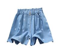 Jean Ample Ado Fille Taille élastique 5-12 Ans Pantalon Droit Fluide Enfants Filles Pantalon Denim Large Confortable Baggy Pantalons Large à Jambe Droite Casual Sport Streetwear Jeans