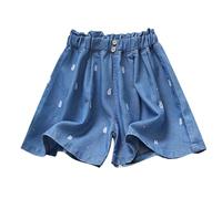 Jean Ample Ado Fille Taille élastique 5-12 Ans Pantalon Droit Fluide Enfants Filles Pantalon Denim Large Confortable Baggy Pantalons Large à Jambe Droite Casual Sport Streetwear Jeans
