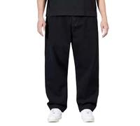 Jean ample grande taille : jean droit pour homme U classique basique jean coupe classique baggy jeans pour moi Hip Hop Jeans streetwear décontracté - Jeans pour homme UK baggy, Noir , 7XL