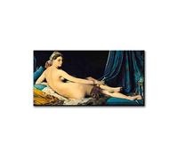 Jean Auguste Dominique Ingres-The Grande Odalisque (1814) Toile Mur Art Affiche Décor À La Maison(90x162cm 35"x64",Sans Cadre)