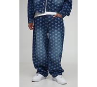 Jean baggy délavé à monogramme homme - bleu - 30R, bleu