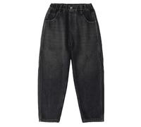Jean Baggy Enfant Garçon Pantalons Cargo en Denim Classique Jambe Droite Garcon Jean Straight Pants Long avec Poches Ample Rétro Hip Hop Streetwear Sport