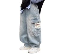 Jean Baggy Garcon, Jeans Enfant Garcon Cargo Large ÉCole, Rentré E Scolaire