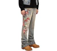 Jean Baggy Homme - Slim pour Classique en Denim pour Un Usage Quotidien Confortable Extensible Polyvalent Décontracté Quatre Saisons (Blue XL)