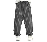 Jean Baggy Pantalons d'été pour garçons,Pantalons Amples rayés,décontractés Fins,d'extérieur pour garçons,de Jogging Enfants,de Sport(Black,18-24 Mois)