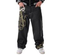 Jean baggy pour homme et femme Y2k Skater vintage uni 2023 Jeans décontracté à jambes larges en denim Hip Hop, Jean baggy 1, 54