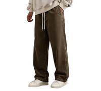 Jean baggy pour homme - Jambe large - Avec poches - Style vintage - Style hip-hop - Style décontracté - Style décontracté - Y2K - Streetwear, café, XL