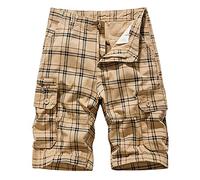 Jean baggy pour homme - Pantalon de survêtement tendance 2024 tendance pour homme - Taille moyenne - Pantalon cargo court - Poche d'épissure - Cordon de serrage - Style tendance - Couleur unie -