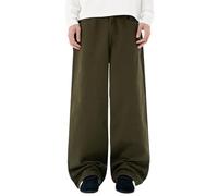 Jean baggy pour homme Y2K Streetwear, long, avec jambes larges, pantalon évasé des années 80, 70, pantalon déchiré, coupe droite, respirant, style vintage, couleur unie, vert, S