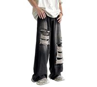 Jean Baggy Vieilli pour Homme, Pantalon Large en Denim Style Grunge, Streetwear, Coupe esthétique, années 2000