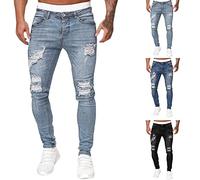 Jean baggy Y2k pour homme - Coupe droite - Moderne - Haut stretch - Design hip-hop décontracté pour une liberté de mouvement optimale - Style contemporain, bleu clair, XXL