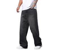 Jean baggy Y2K pour homme - Style vintage - Jambes larges - Hip Hop - Coupe ample - Streetwear des années 2000, gris foncé, Taille S