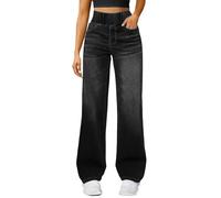 Jean Baggy Y2K Streetwear,Jean Slim Femme Taille Haute Taille Elastique, Pantalon avec Poches Slacks Portefeuille Trouser Décontracté Polyvalent Coupe Droit Slim Coupe Denim Pantalon