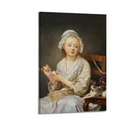 Jean-Baptiste Greuze - Impression sur toile murale classique idéale pour salon, chambre, bureau et décoration d'intérieur 50 x 75 cm