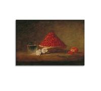 Jean Baptiste Simeon Chardin Panier avec fraises sauvages, C.1761 Impression sur toile Décoration d'intérieur 20 x 30 cm