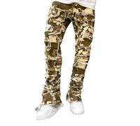 Jean bootcut pour homme - Coupe ample - Style hip-hop - Coupe ample - Coupe ample - Jambe droite - Style décontracté - Style rétro - Style décontracté - Style décontracté - Style décontracté - Style