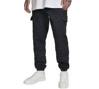Jean cargo baggy en denim noir - URBAN CLASSICS - CARGO Jogging Denim - Coupe Cargo - Taille standard - Homme S