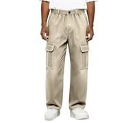 Jean cargo pour homme - Coupe ample - Pantalon d'été confortable - Couleur unie - Pantalon de sport - Pantalon de loisirs - Pantalon de randonnée - Coupe droite, jaune clair, M