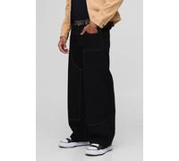 Jean charpentier à imprimé léopard homme - noir - 28R, noir