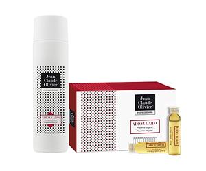 Jean Claude Olivier | Pack Soin Anti-Chute - Shampoing 250 ml + Coffret 12 Ampoules au Placenta Végétal - Stimule la Croissance, Renforce et Nourrit les Cheveux