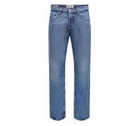 Jean coton droit - ONLY & SONS - Bleu - Taille standard - Mixte 39