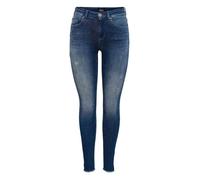 Only Blush Life Mid Skinny Ankle Raw Rea811 Jeans Bleu XS / 34 Femme