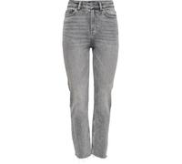 Only Emily Life High Waist Straight Raw Crop Ankle Nas028 Jeans Gris 28 / 34 Femme