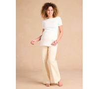 Jean de grossesse large bandeau seamless écru 48