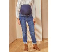 Jean de grossesse mom bandeau sans couture denim brut 42