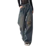 Jean déchiré pour Homme, Mode décontractée, Pantalon en Denim Ample