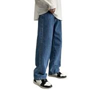 Jean décontracté pour homme, coupe ample, streetwear, skater, baggy, jambes larges, cordon de serrage, taille élastique, bleu, XL
