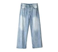 Jean d'été Fin dégradé pour Hommes, Droit délavé, décontracté, Tendance, Beau Sport, Pantalon de Style Hong Kong-Bleu-XL