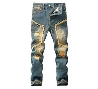 Jean d'été pour garçon - Taille élastique - Pantalon de loisirs avec poche - Pantalon baggy - Pantalon d'extérieur - Hip Hop Streetwear - Pantalon de travail - Taille 100 à 16, bleu ciel, 4-5 ans