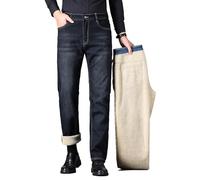 Jean Doublé Sherpa Homme Chaud Thermique Hiver Stretch Coupe Droite Classic | Pantalon chaud et soigné, regular fit, souple et résistant, lavable machine, idéal bureau-w nd, Température -10°C à 10°C
