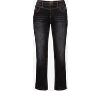 Jean droit empiècement en v pour un effet ventre plat - Sheego - noir denim NOIR DENIM 24