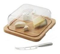 jean dubost planche a découper en bambou avec cloche + couteau a fromage - inox Vert, bleu, rouge, noir, jaune et orange G