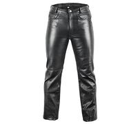 Jean en cuir jeans motard pantalon en cuir en noir (31)
