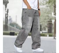 Jean en denim décontracté polyvalent pour hommes, adapté aux voyages quotidiens, avec poches L,M,S,XL,XS,XXLUnicoloreJean