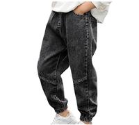 Jean Enfant GarçOn, Jeans pour garçons, Pantalons d'été à Taille élastique, Pantalons décontractés avec Poches, Pantalons Amples, Pantalons d'extérieur, Pantalons de Travail Style Streetwear Hip-hop
