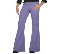 Jean évasé Disco années 70 pour Homme - Pantalon en Denim rétro à Pattes d'éléphant, Jambe Large, Taille Haute, Style Vintage, pour Costume de fête Hi
