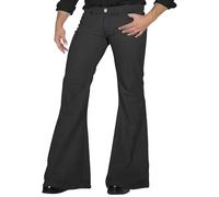 Jean évasé Disco années 70 pour Homme - Pantalon en Denim rétro à Pattes d'éléphant, Jambe Large, Taille Haute, Style Vintage, pour Costume de fête Hi